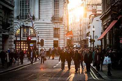 City sunny people street s